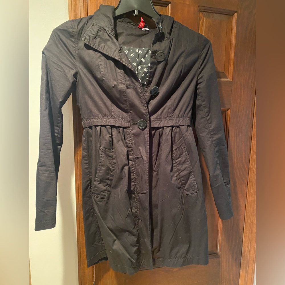 H&M black trench jacket